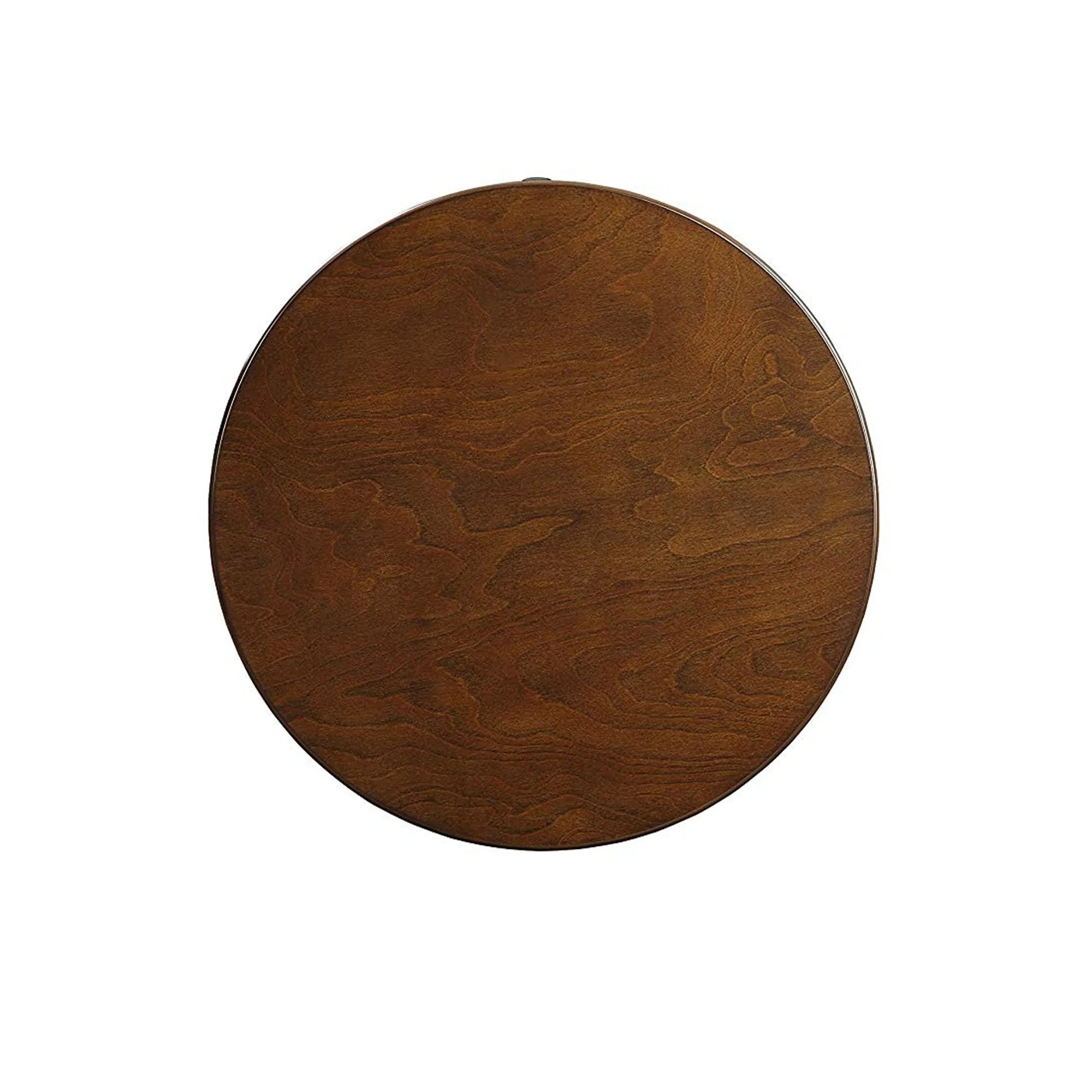 1 Drawer Round Shape Wooden End Table With Cabriole Legs, Walnut Brown By Benzara