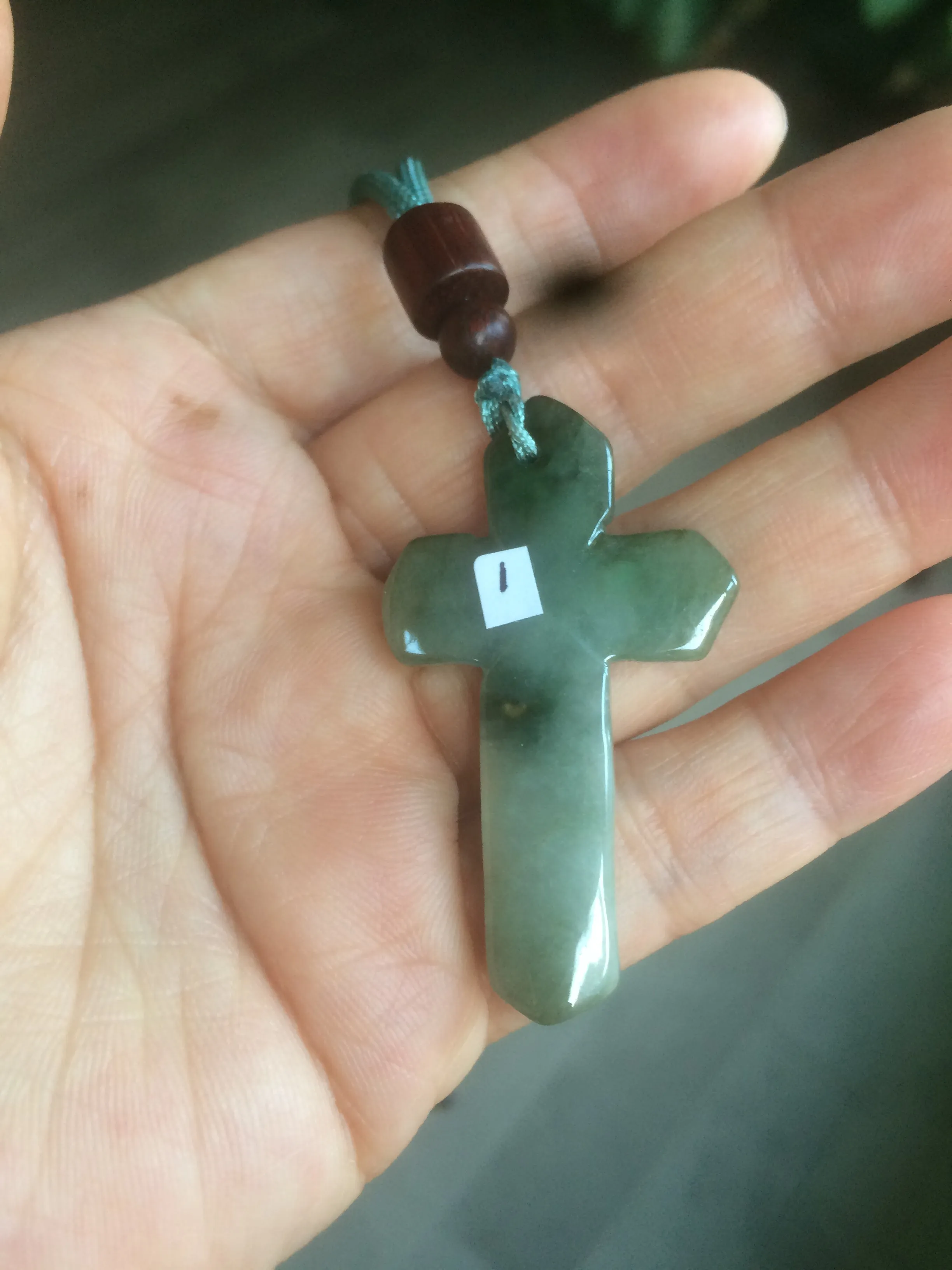 100% Natural type A yellow/white/gray/dark green jadeite Jade Hand-held cross or cross pendant necklace AF47