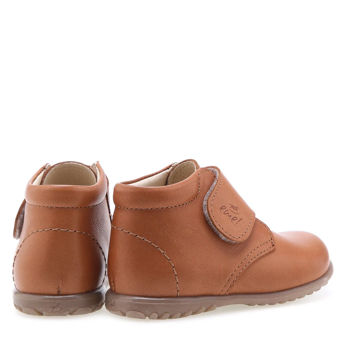 (1077D-2) Emel first shoes velcro brown