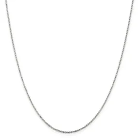 1.1mm Rhodium Plated Sterling Silver Solid D/C Rope Chain Necklace