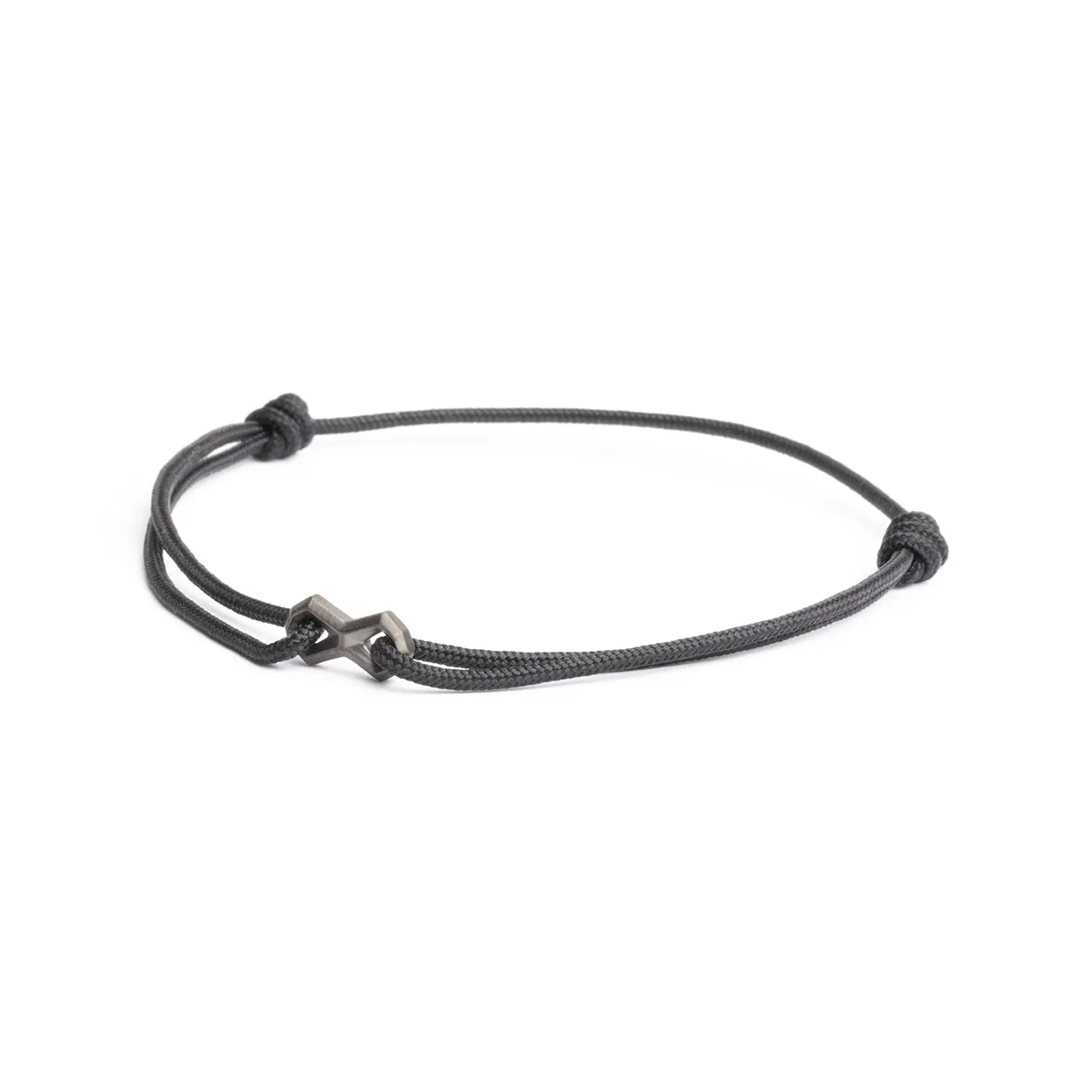 1.5mm Black nylon bracelet with a black Infinity sign