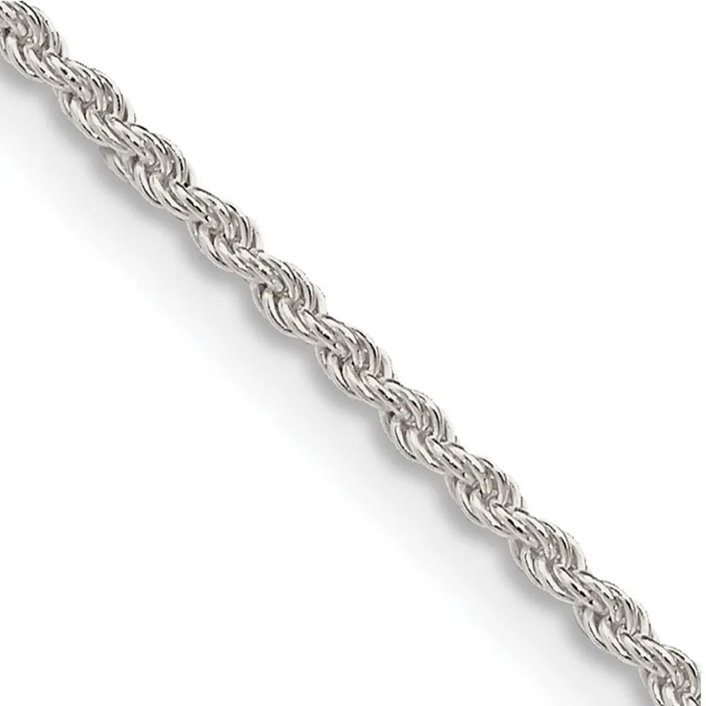 1.5mm Sterling Silver Classic Solid Rope Chain Necklace