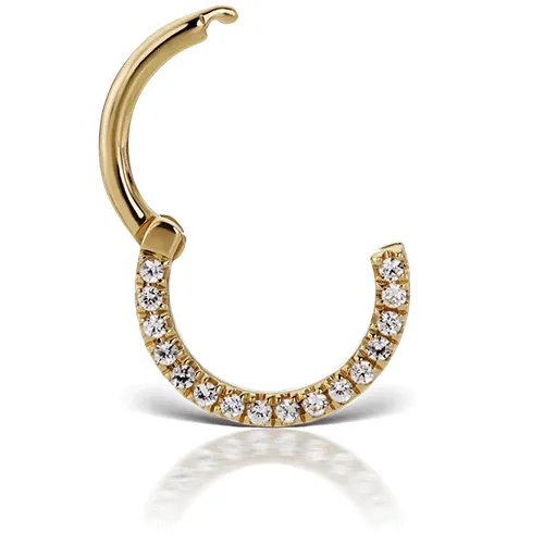 16g Cubic Zirconia Horizontal Eternity Hoop by Maria Tash in Yellow Gold