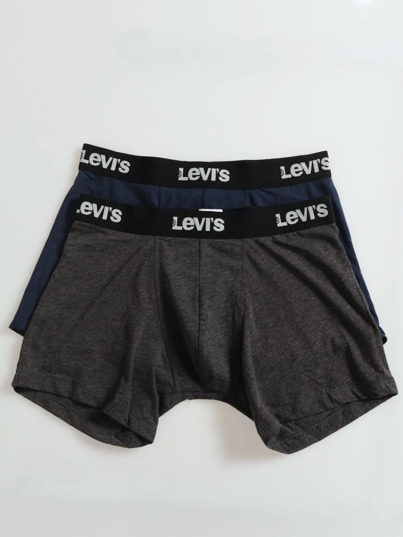 2 Pack Solid Logo Trunks - Navy/Grey