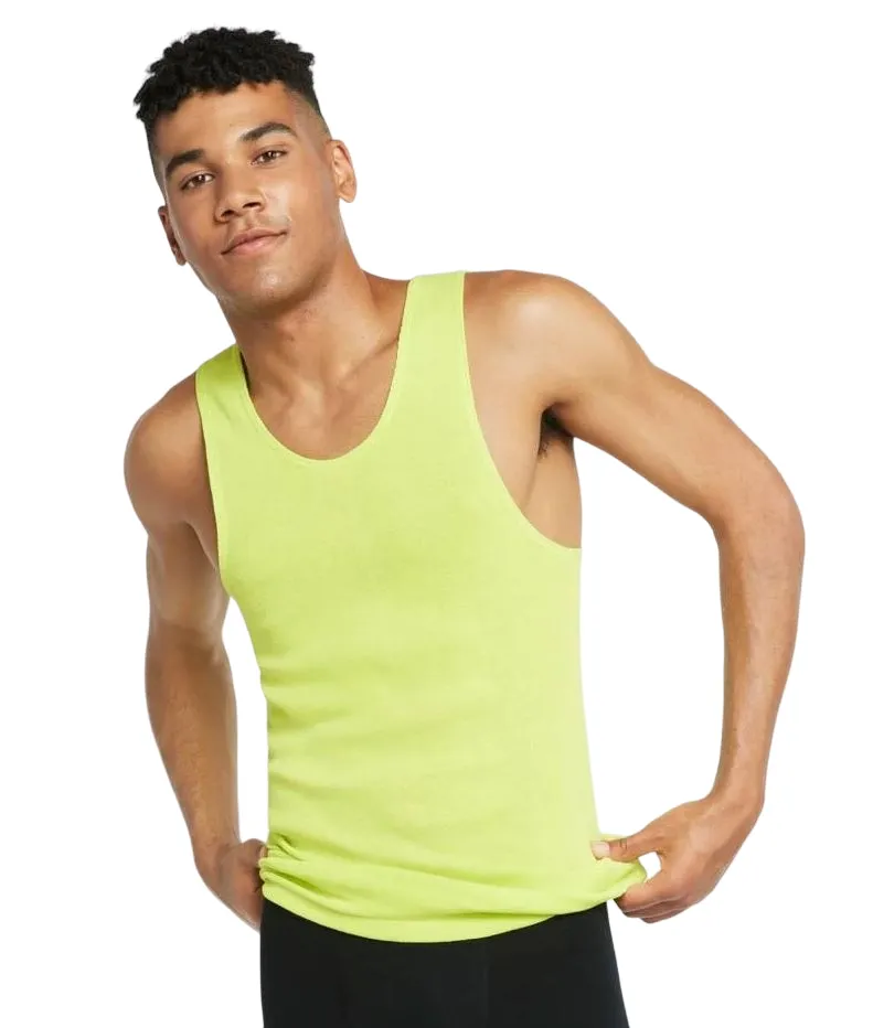 2 x Bonds X-Temp Fluro Yellow Mens Chesty Cotton Plain Singlet Tank Top