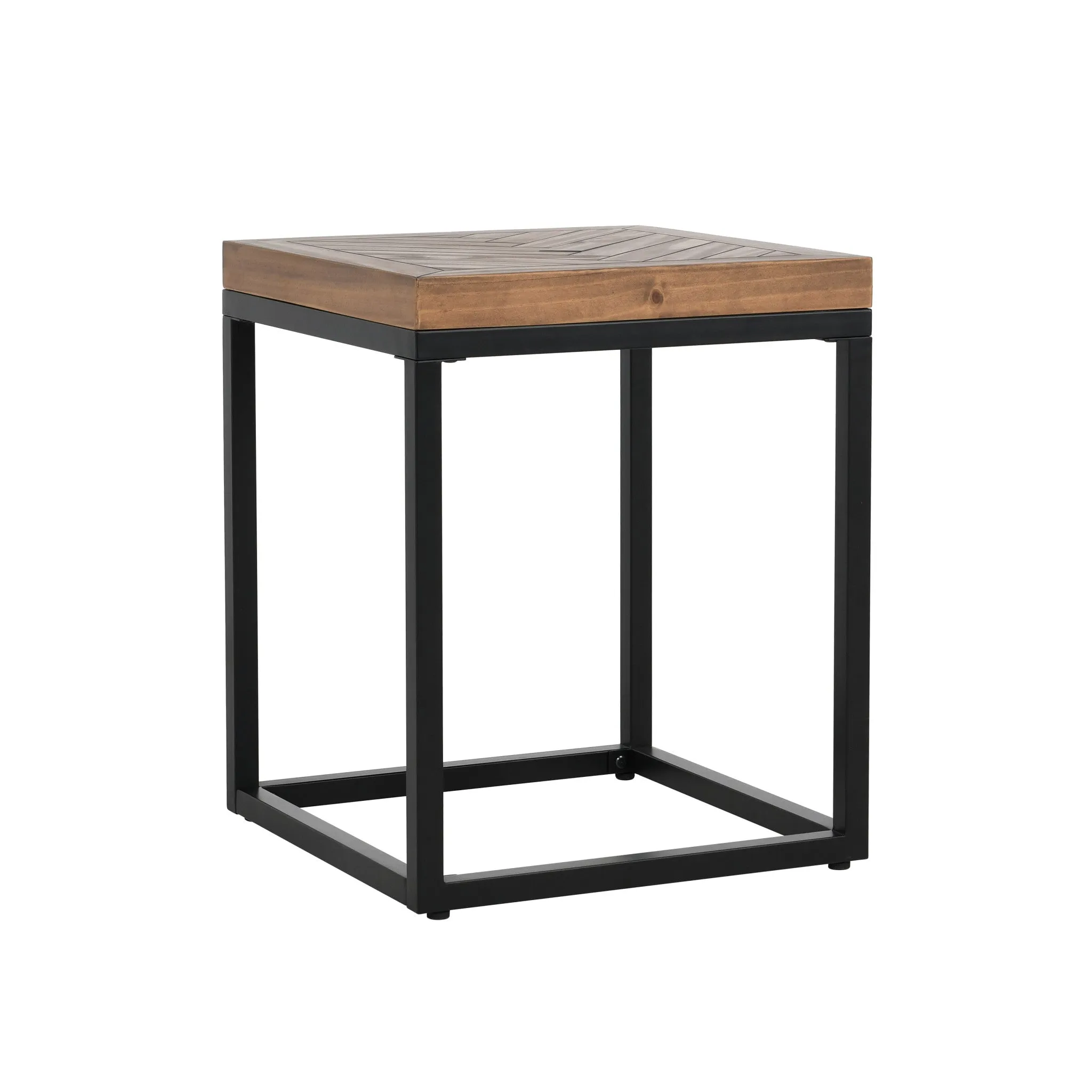 22" Black And Brown Solid Wood End Table By Homeroots