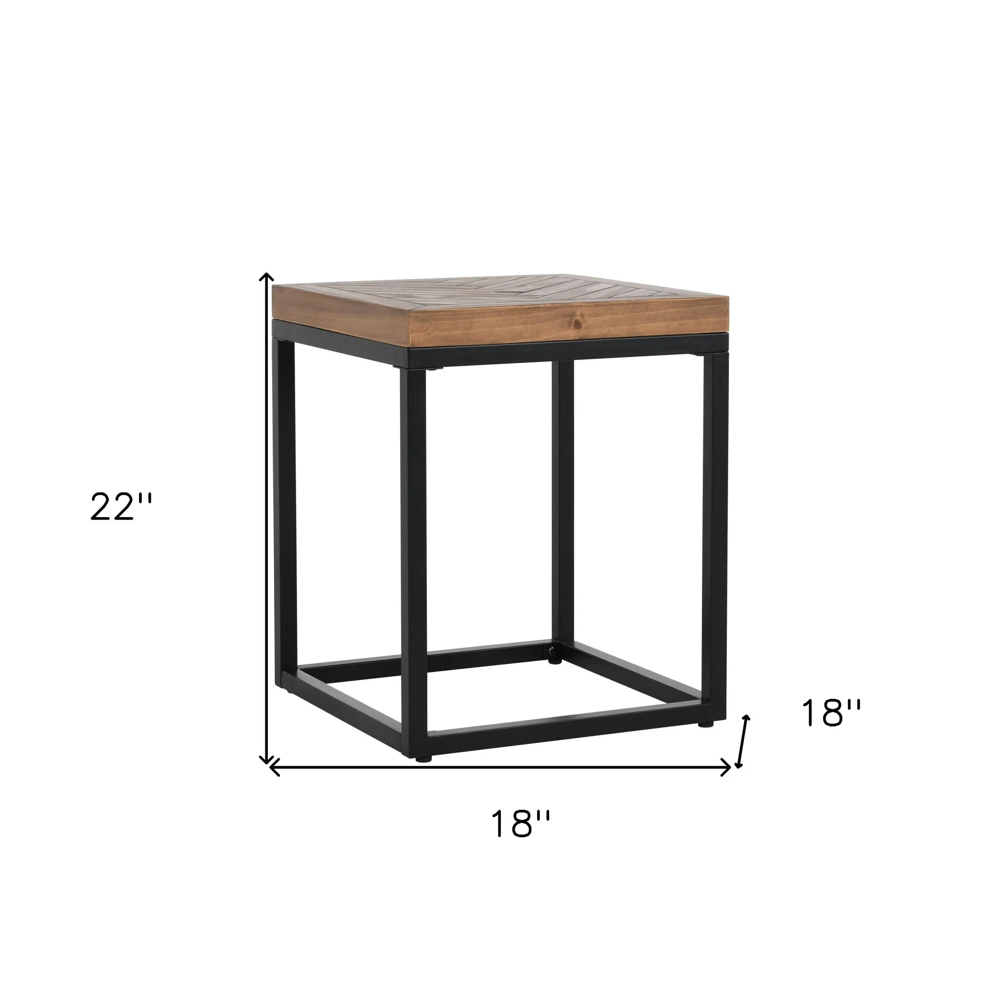 22" Black And Brown Solid Wood End Table By Homeroots