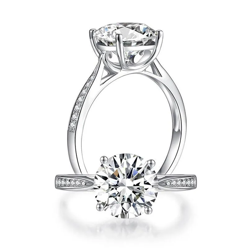 2.5 Carat Moissanite Diamond (9 mm) Luxury Ring Engagement 925 Sterling Silver XMFR8348