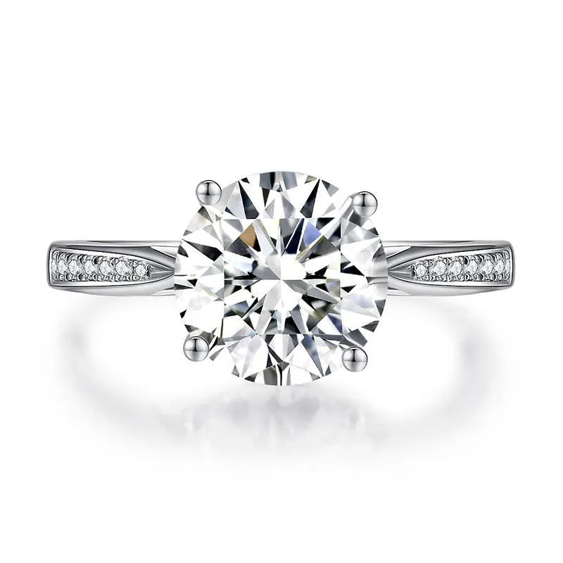 2.5 Carat Moissanite Diamond (9 mm) Luxury Ring Engagement 925 Sterling Silver XMFR8348