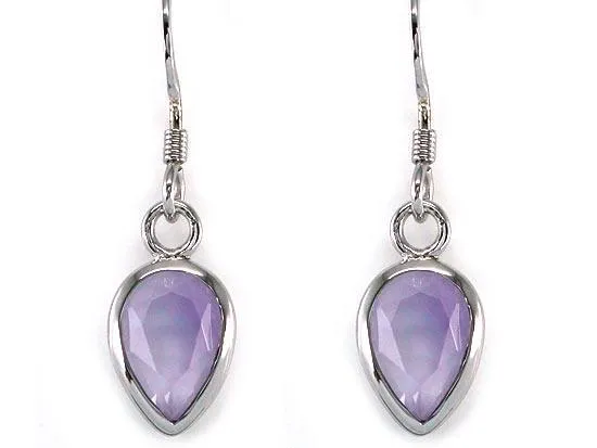 3 Carat Genuine Purple Pear Cut Amethyst 925 Sterling Silver Dangle Fine Earrings MXFE8004