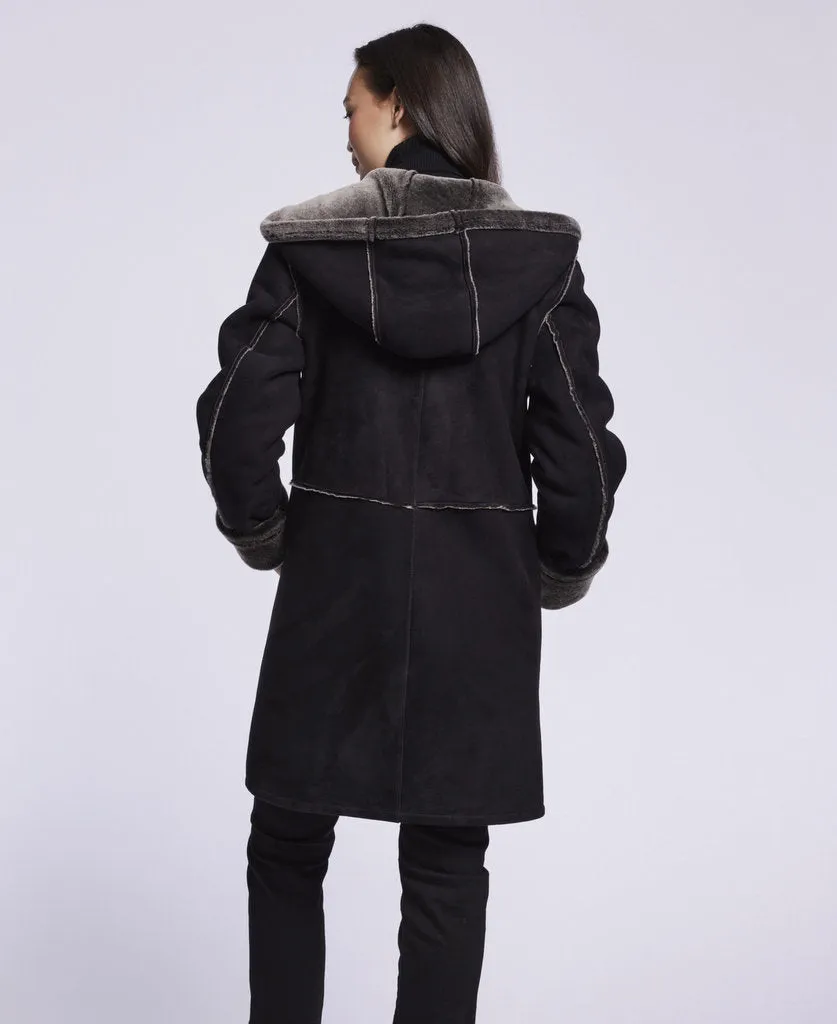 3291HD Hooded spill seam shearling