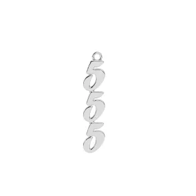 555 Angel Number Charm | Sterling Silver