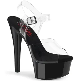 6 Inch Heel GLEAM-608 Clear Black