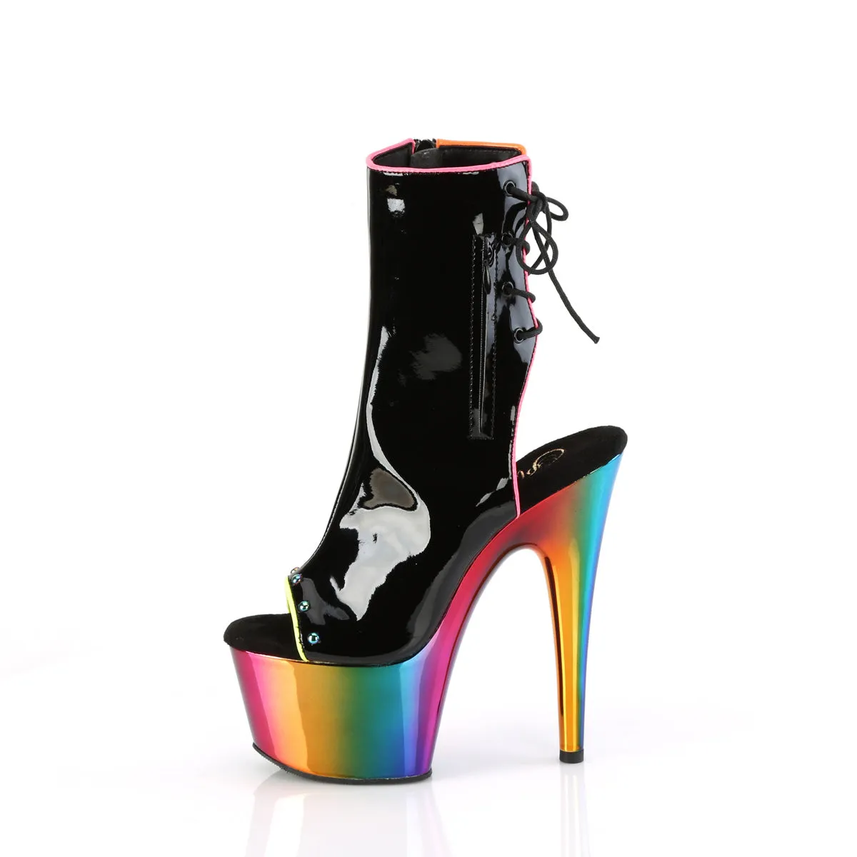 7 Inch Heel ADORE-1018RC-02 Black-Rainbow