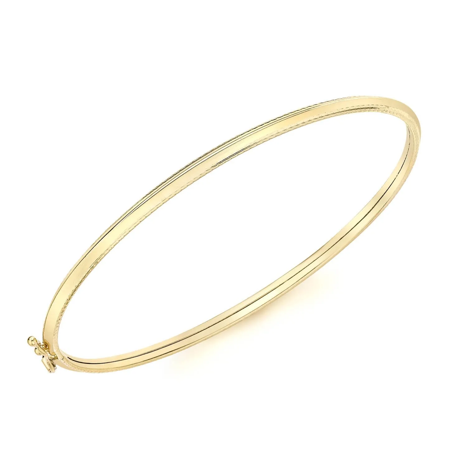 9K Yellow Gold 6mm Patterned-Edge Bangle