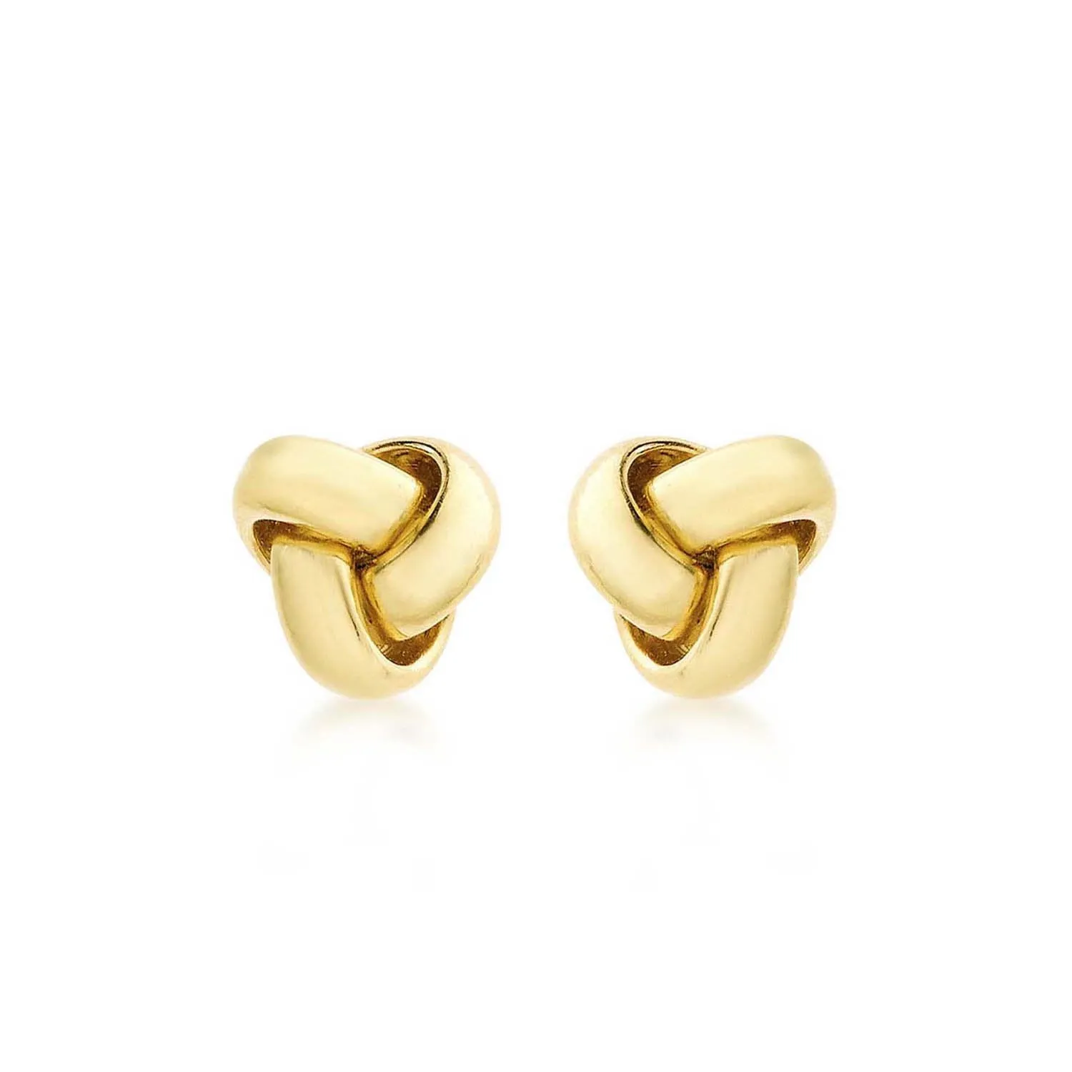 9K Yellow Gold 8mm Knot Stud Earrings