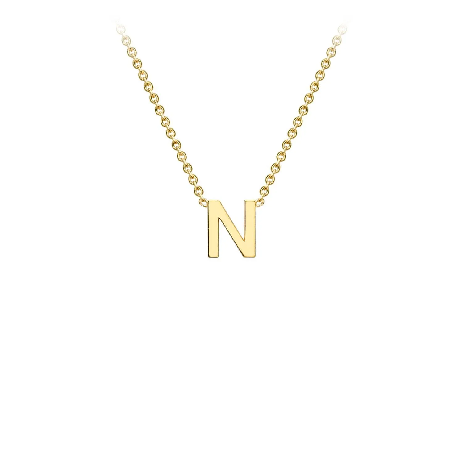 9K Yellow Gold 'N' Initial Adjustable Letter Necklace 38/43cm