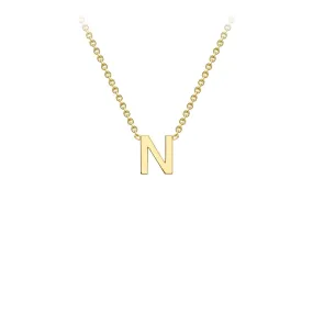 9K Yellow Gold 'N' Initial Adjustable Letter Necklace 38/43cm