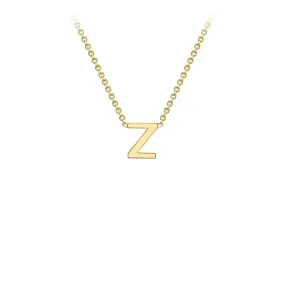 9K Yellow Gold 'Z' Initial Adjustable Letter Necklace 38/43cm