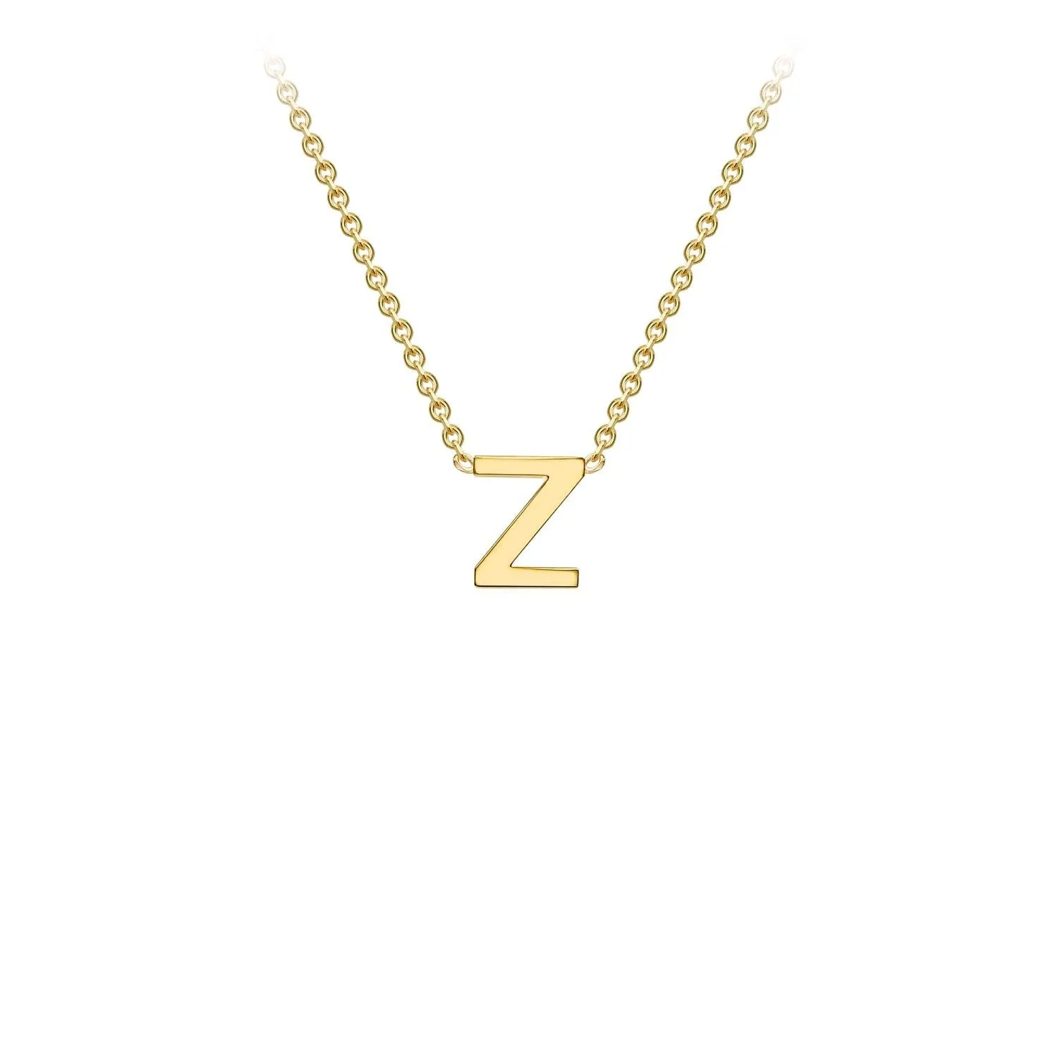 9K Yellow Gold 'Z' Initial Adjustable Letter Necklace 38/43cm