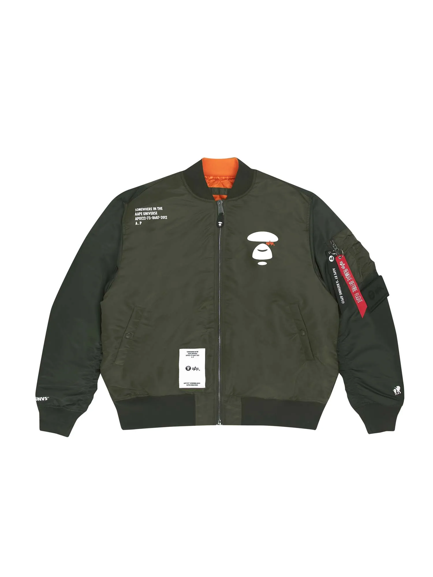 AAPE X ALPHA REVERSIBLE MA-1 QUILTED JACKET