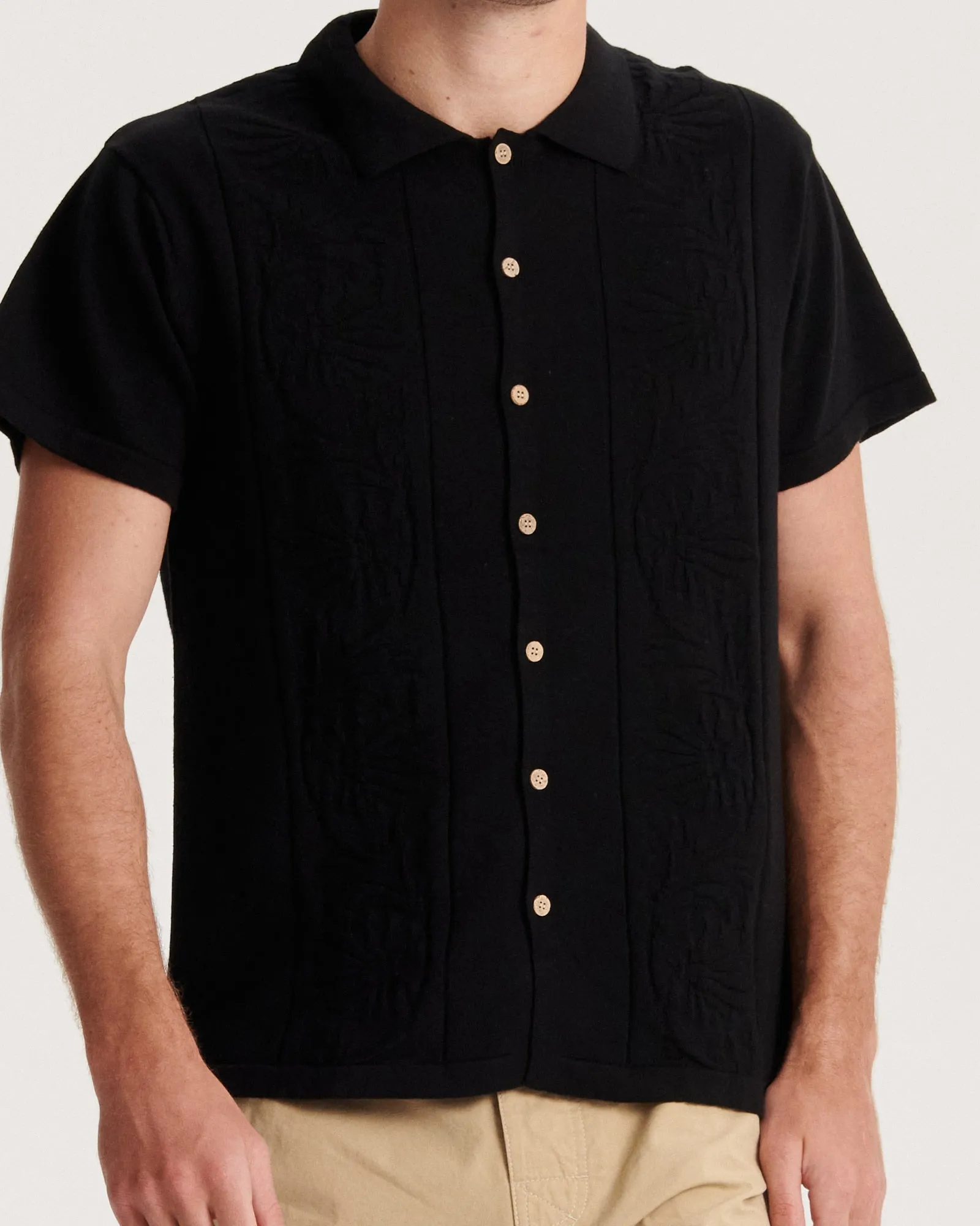 Access Knit Shirt  - Black