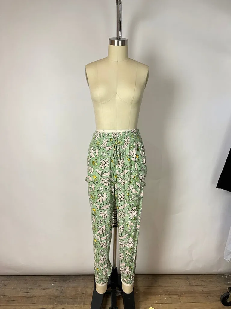 Aerie Green Printed Joggers (XS)