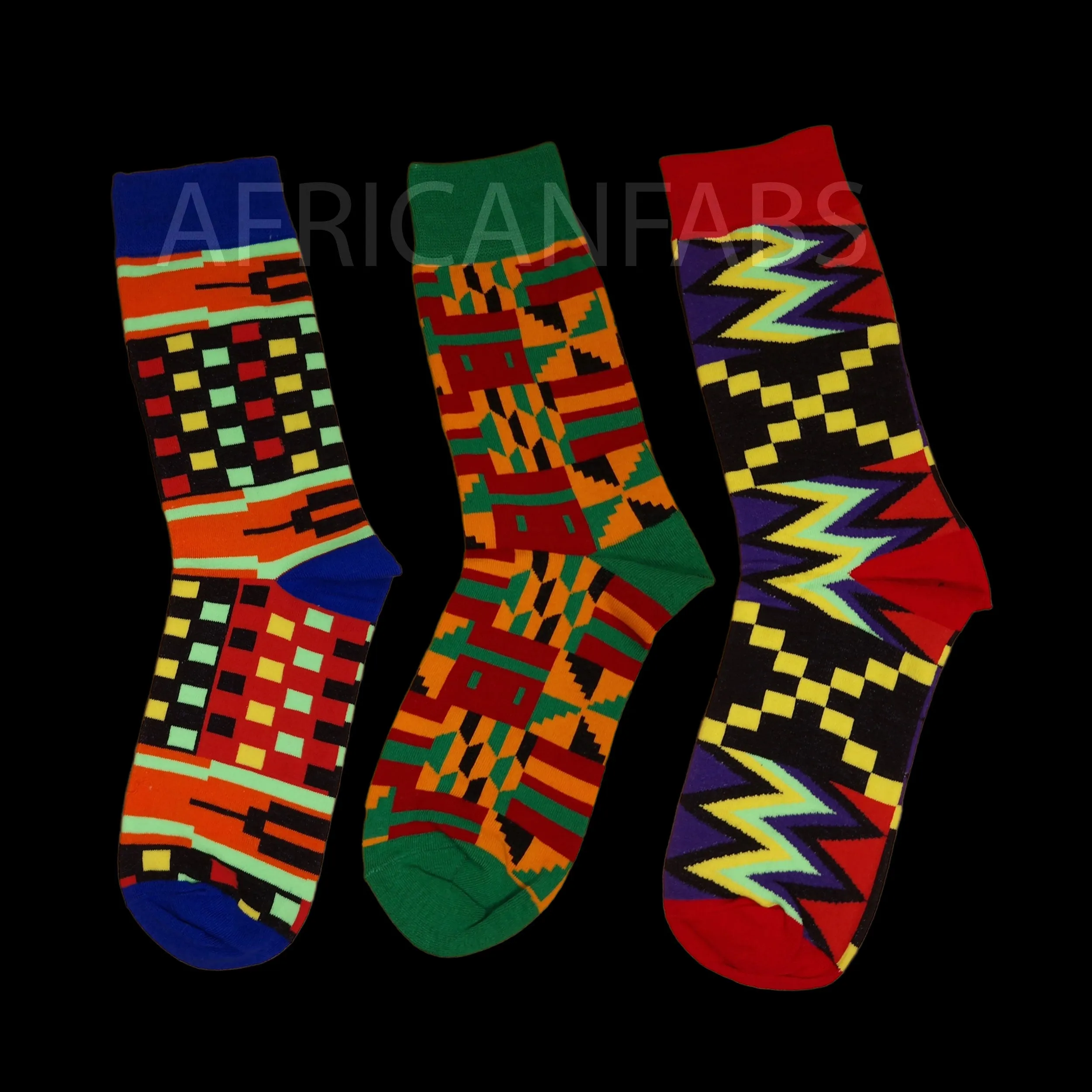 African socks / Afro socks / Set of 3 pairs