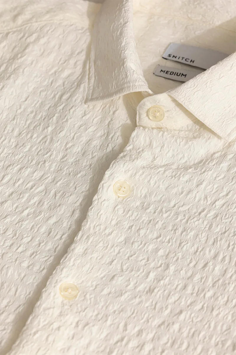 AiryCheck Cream Seer Sucker Shirt