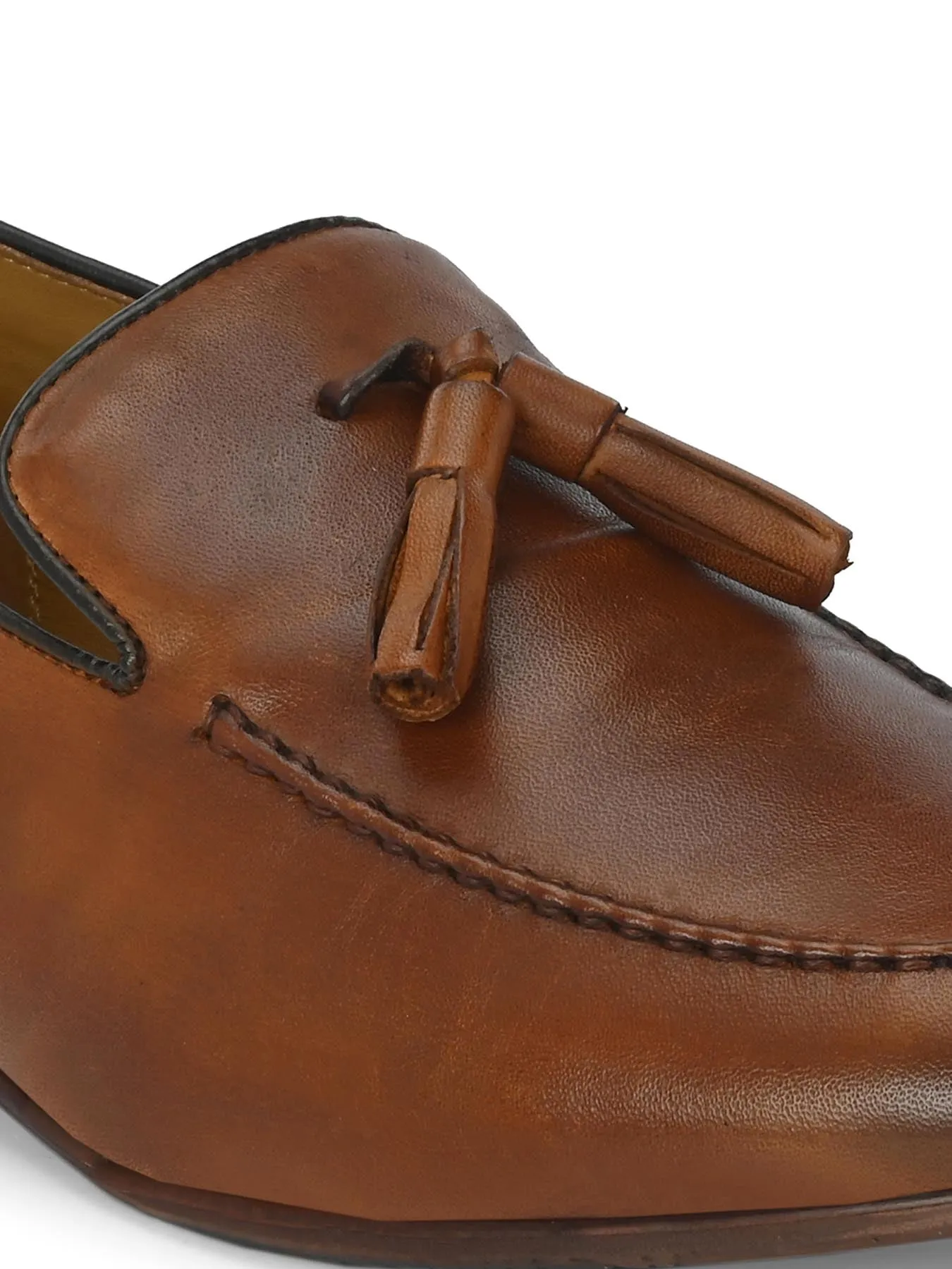 Alberto Torresi Genuine Leather 683 Tan Tassel Loafers For Men