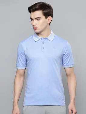 Alcis Men Blue Slim Fit Polo Collar T-shirt