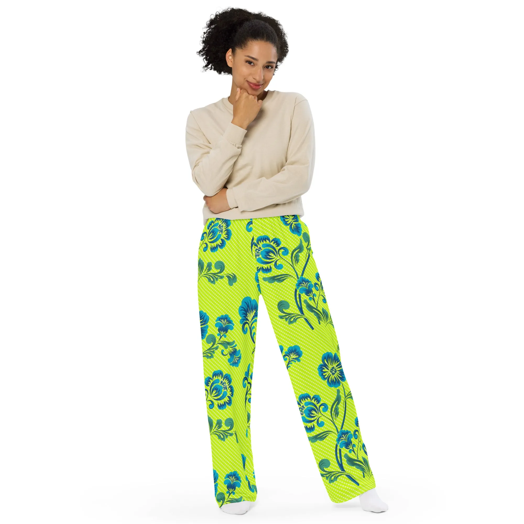 All-over print unisex wide-leg pants