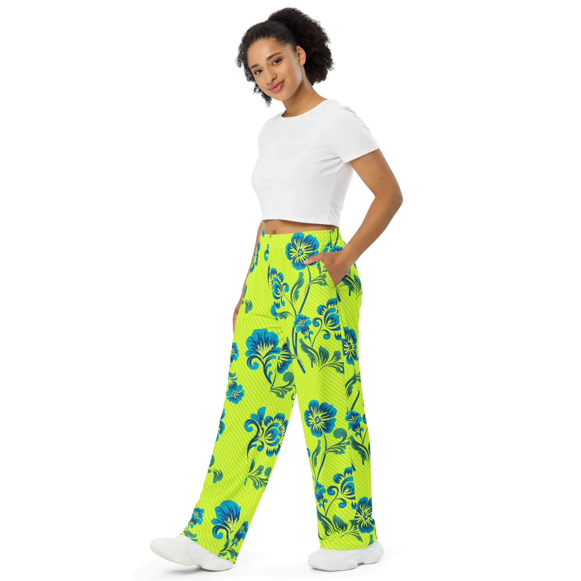 All-over print unisex wide-leg pants