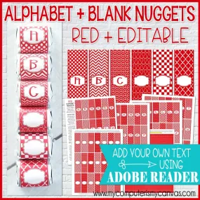 Alphabet   BLANK Nugget Wrappers {Red} PRINTABLE