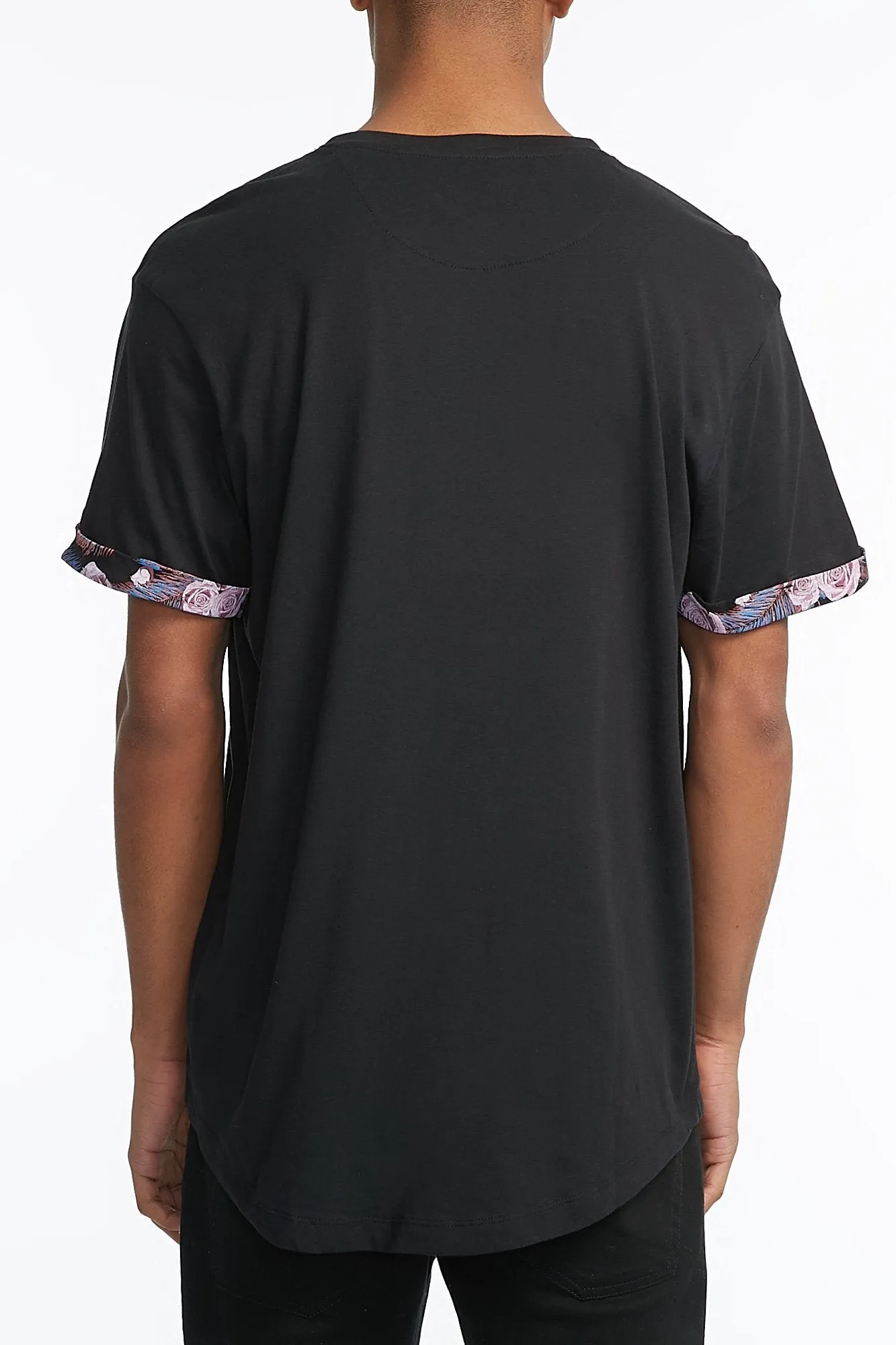 Amnesia Solid Black Rose Pocket Tee