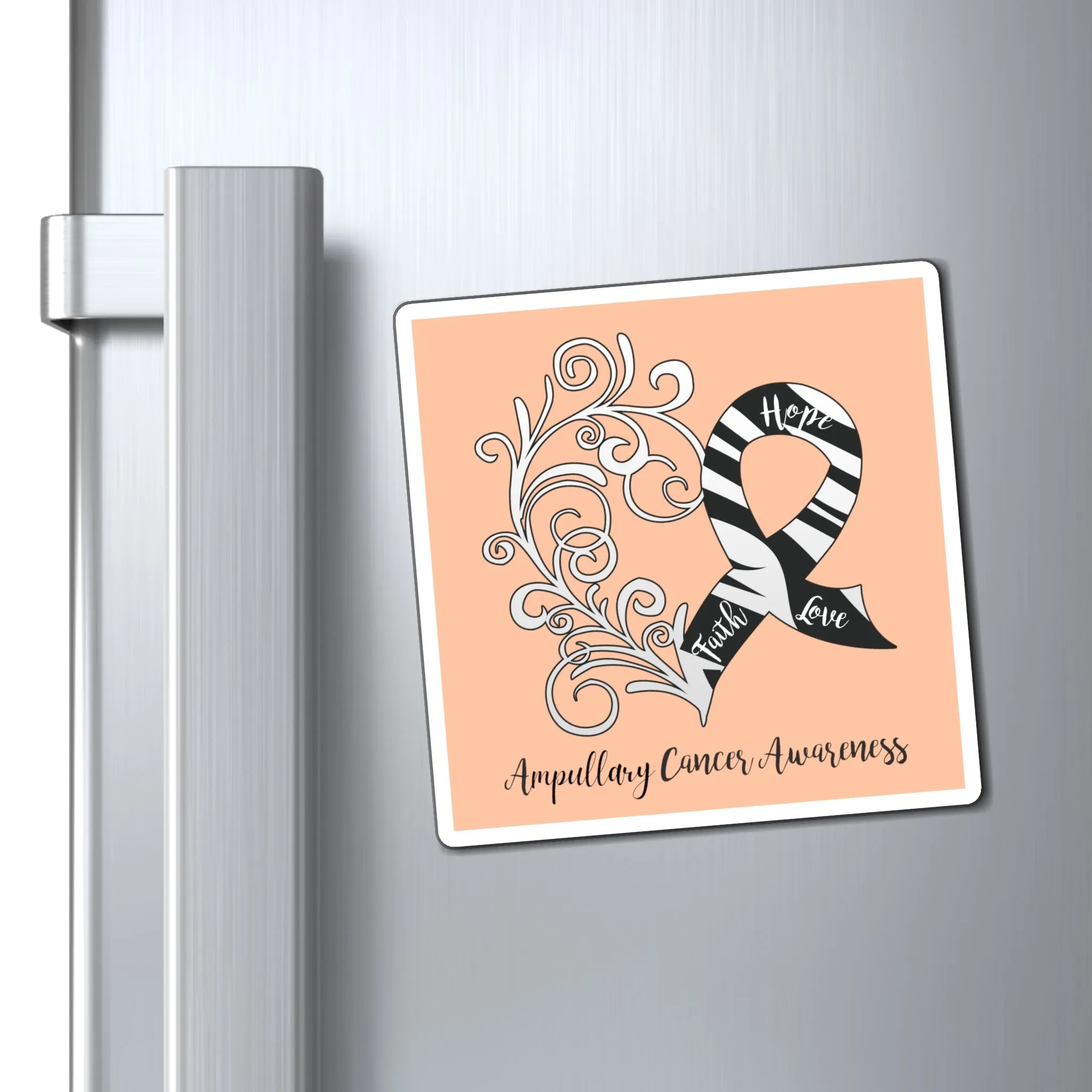 Ampullary Cancer Awareness Heart "Peach" Magnet (3 Sizes Available)