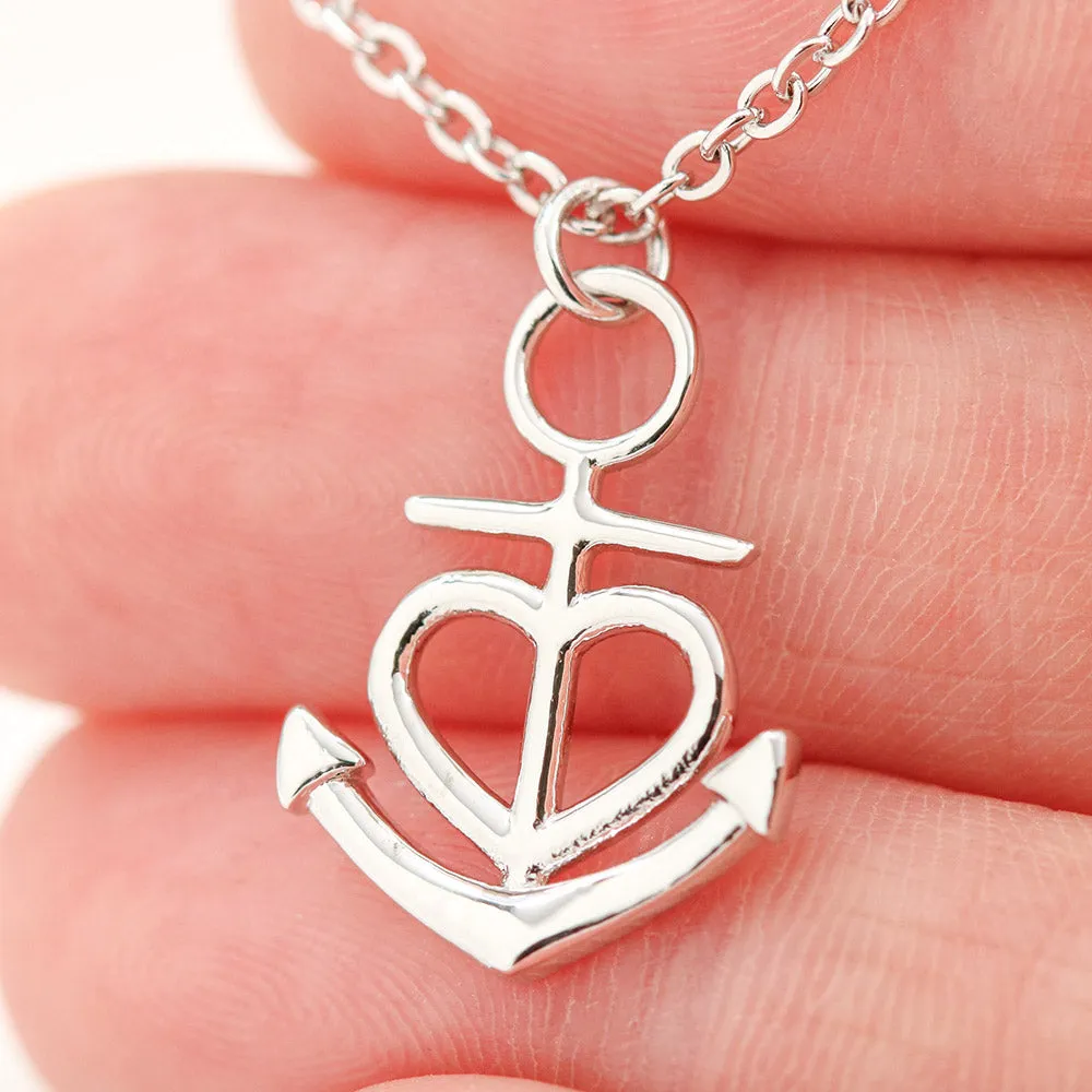 Anchor Heart Necklace With Husband To Wife "Together Everything" Message Card