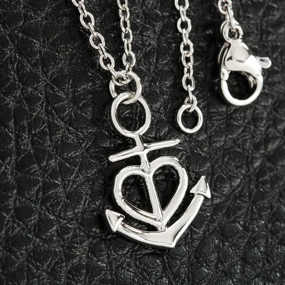 Anchor Heart Necklace With Husband To Wife "Together Everything" Message Card