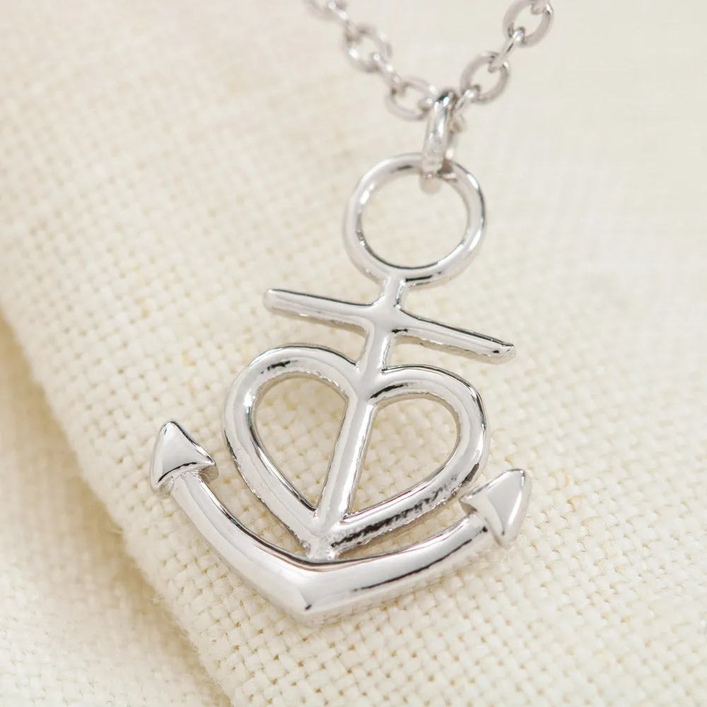 Anchor Heart Necklace With Husband To Wife "Together Everything" Message Card