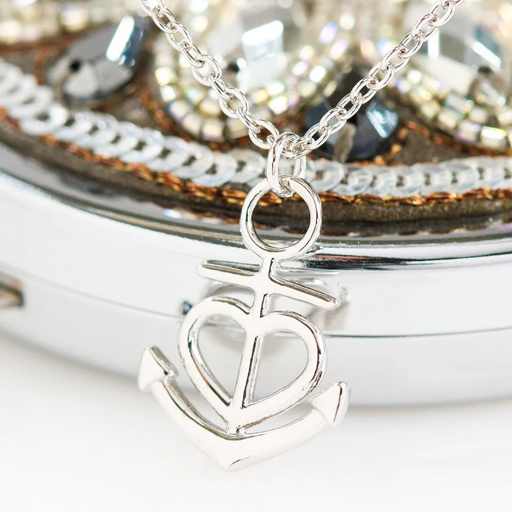 Anchor Heart Necklace With Husband To Wife "Together Everything" Message Card