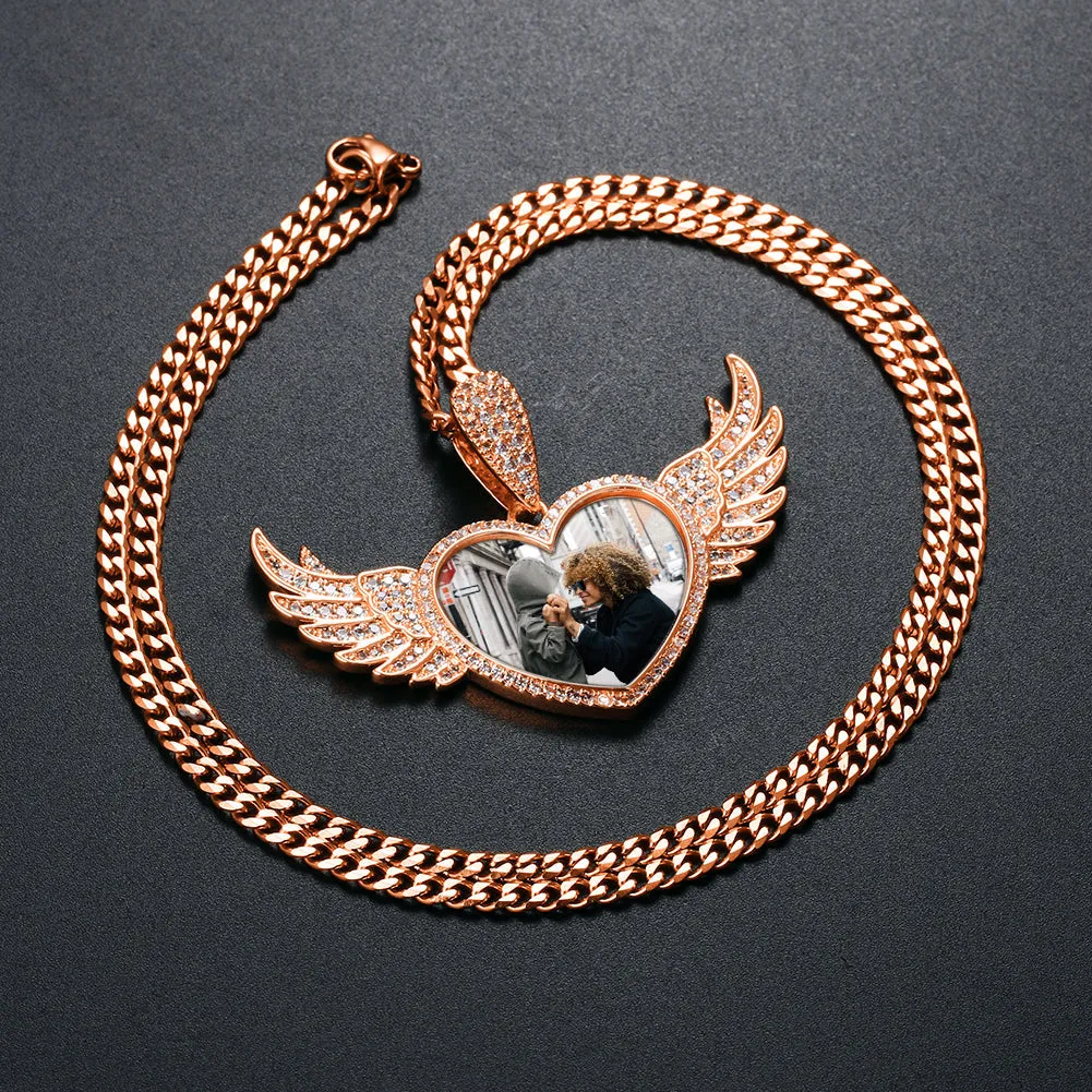 Angel Wing Heart Necklace