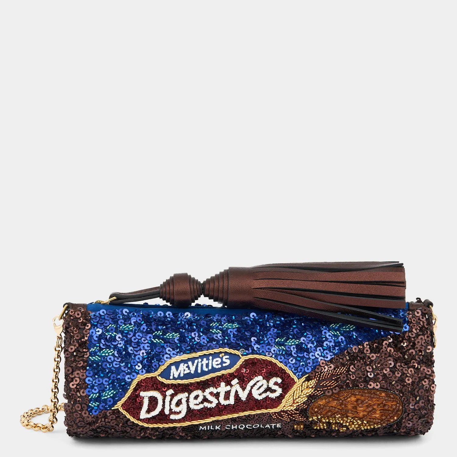 Anya Brands Milk Chocolate Digestive Tassel Clutch