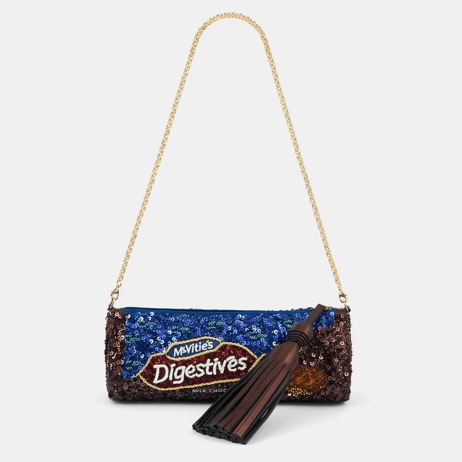 Anya Brands Milk Chocolate Digestive Tassel Clutch