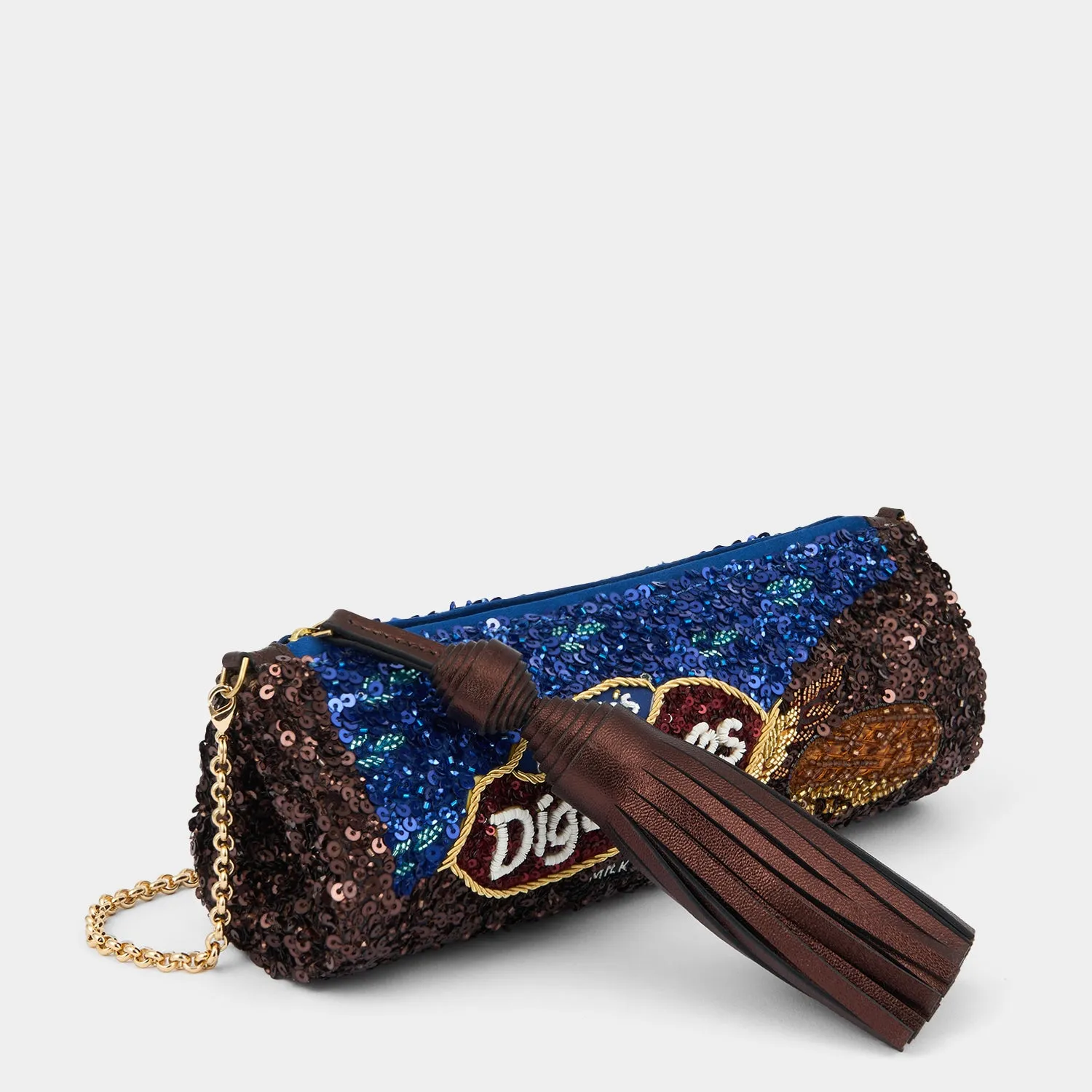 Anya Brands Milk Chocolate Digestive Tassel Clutch