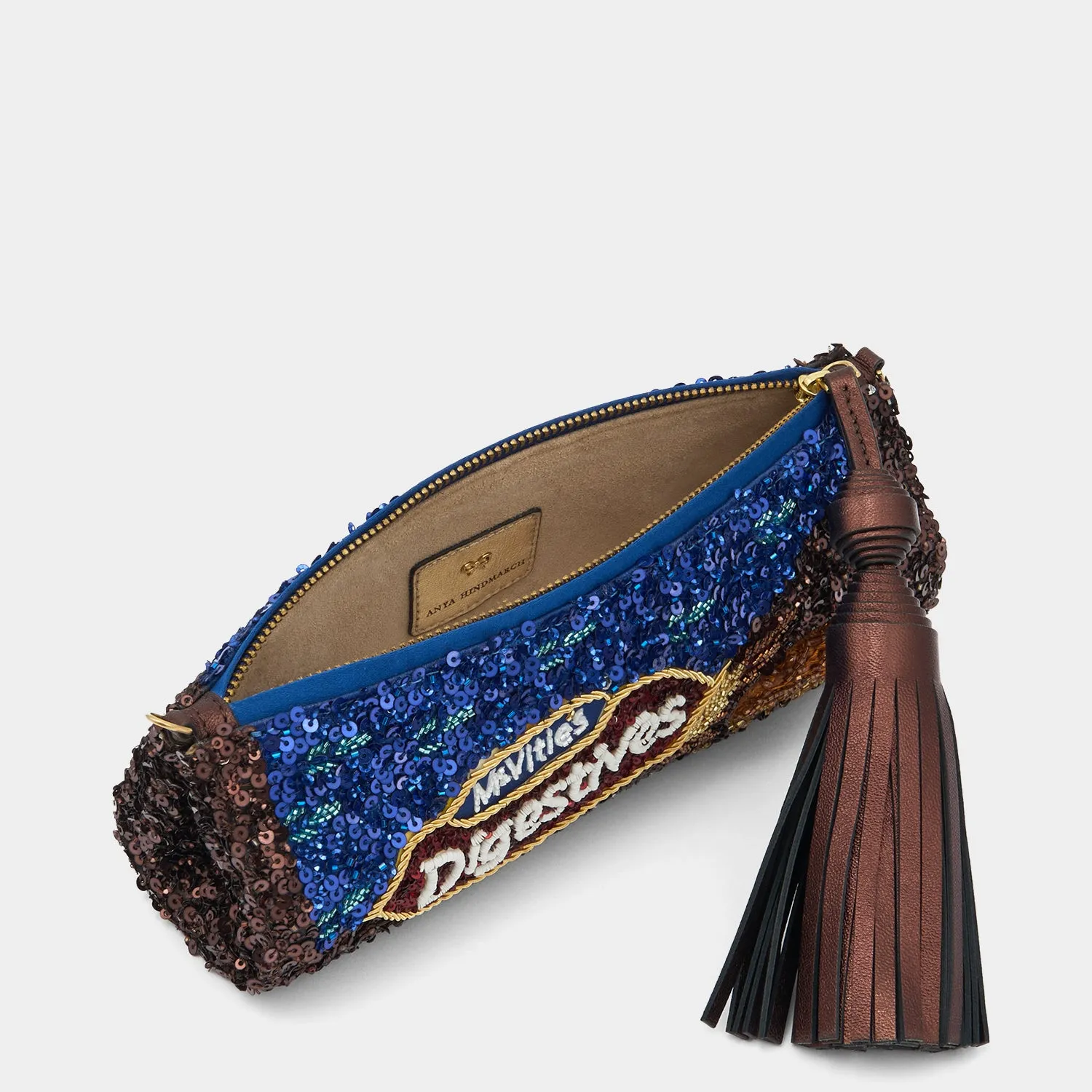 Anya Brands Milk Chocolate Digestive Tassel Clutch