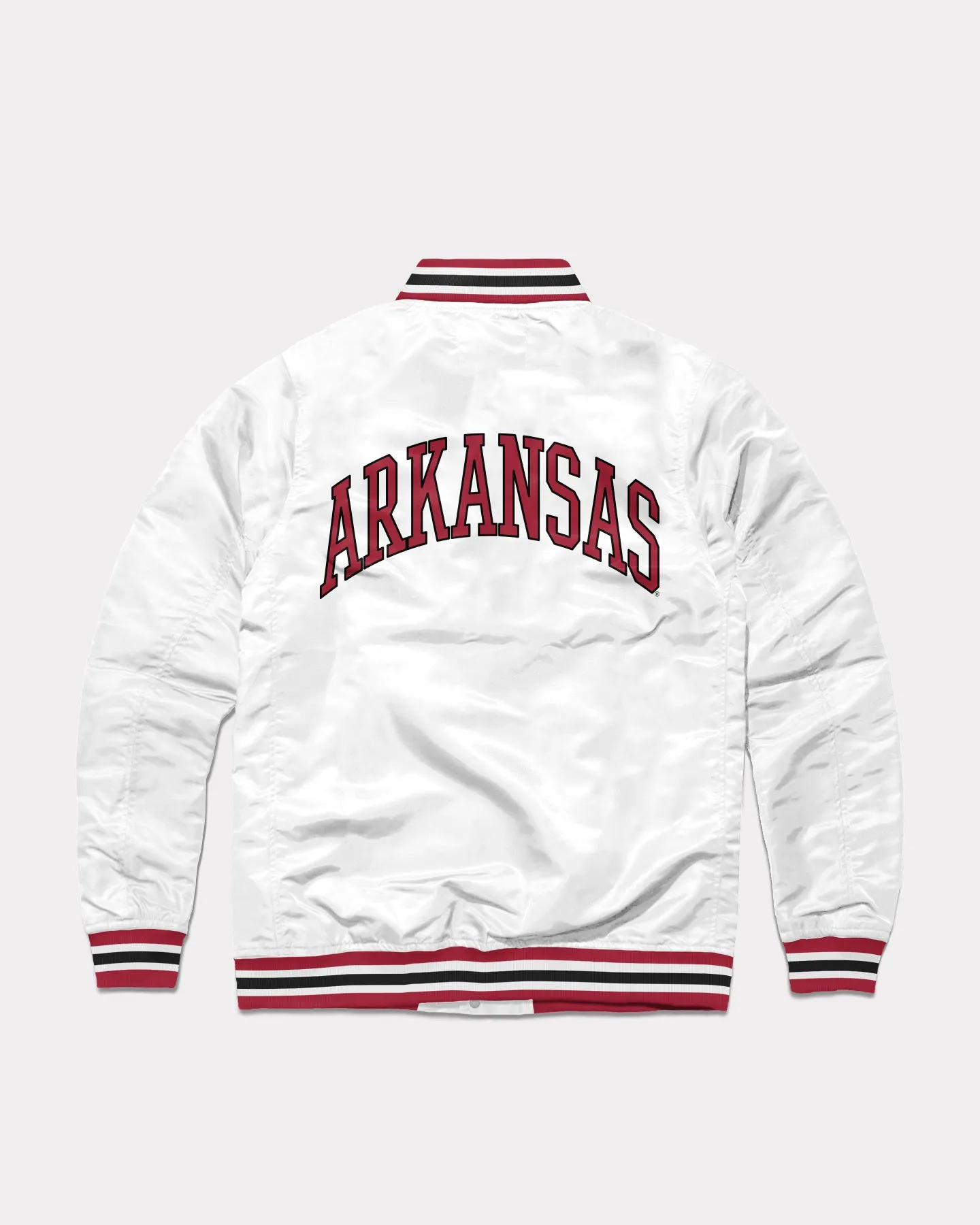 Arkansas Leaning Hog White Varsity Jacket