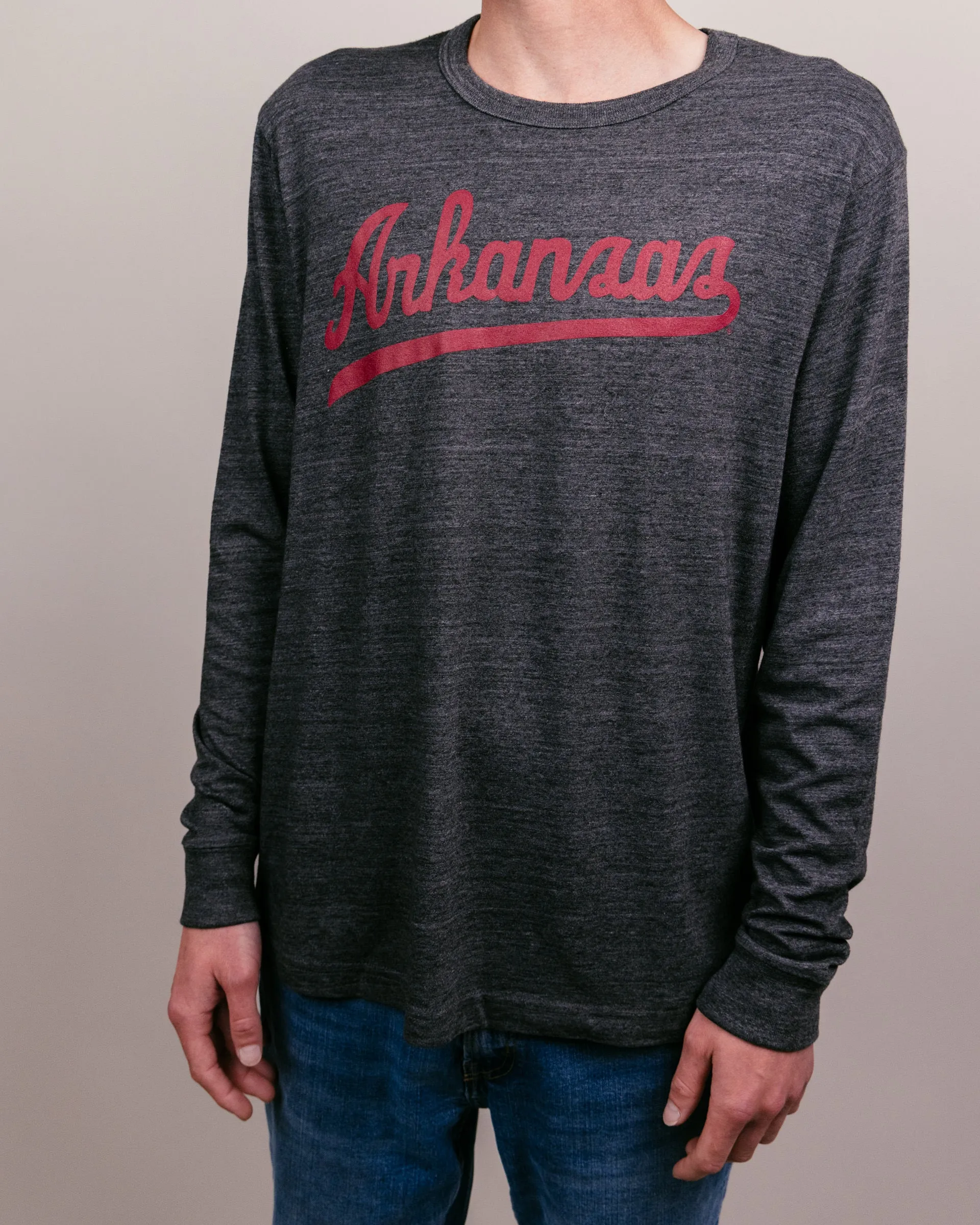 Arkansas Script Black Long Sleeve T-Shirt