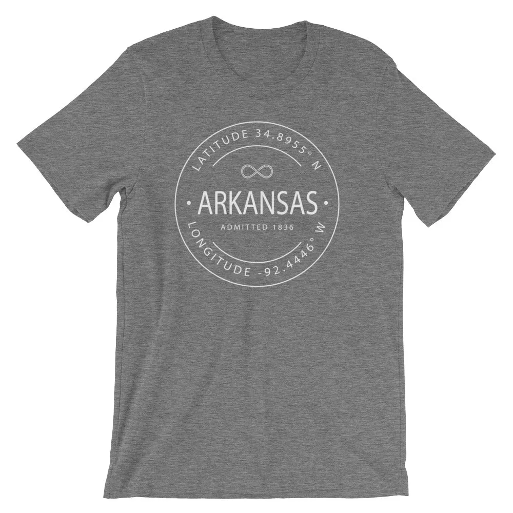 Arkansas - Short-Sleeve Unisex T-Shirt - Latitude & Longitude