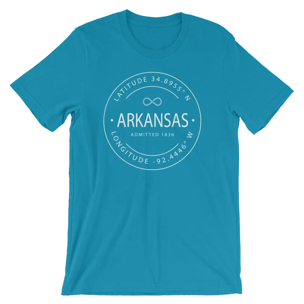 Arkansas - Short-Sleeve Unisex T-Shirt - Latitude & Longitude