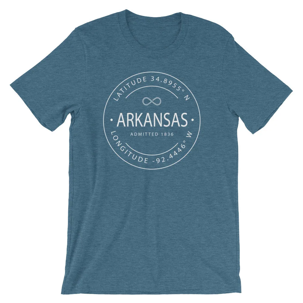 Arkansas - Short-Sleeve Unisex T-Shirt - Latitude & Longitude